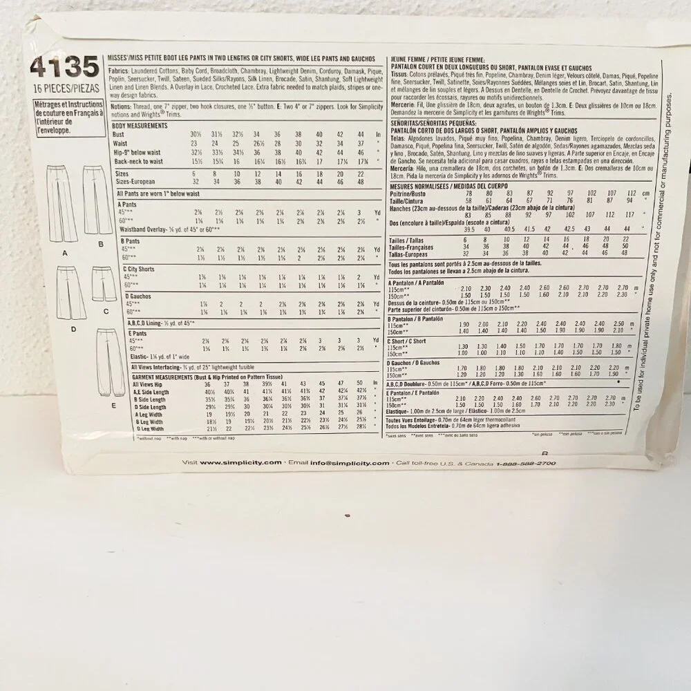 Simplicity Sewing Pattern